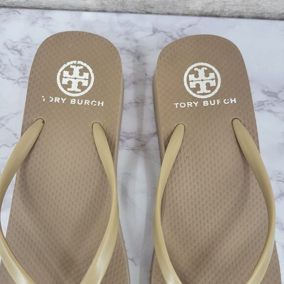 Tory Burch Women's Tan Platform Flip Flops - Picture 3 of 10